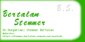 bertalan stemmer business card